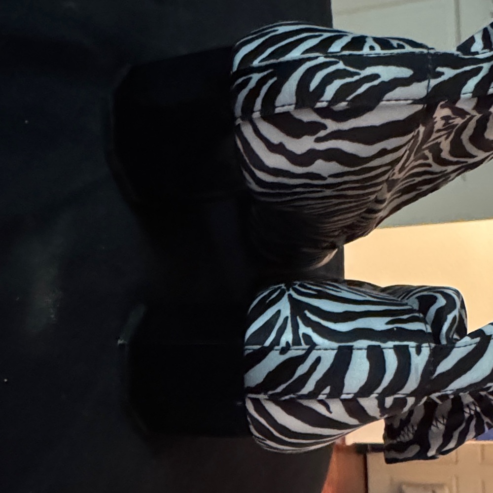 Katy Perry Collections Black and White Zebra Ankle Boots - Picture 3 of 5